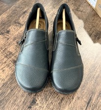 Clarks Women's Cora Harbor Loafer Black Leather Size 6.5