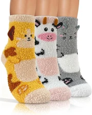 72-Needle Buttery Soft Thickened Fuzzy Socks for Women Girls, Cute Animal... 