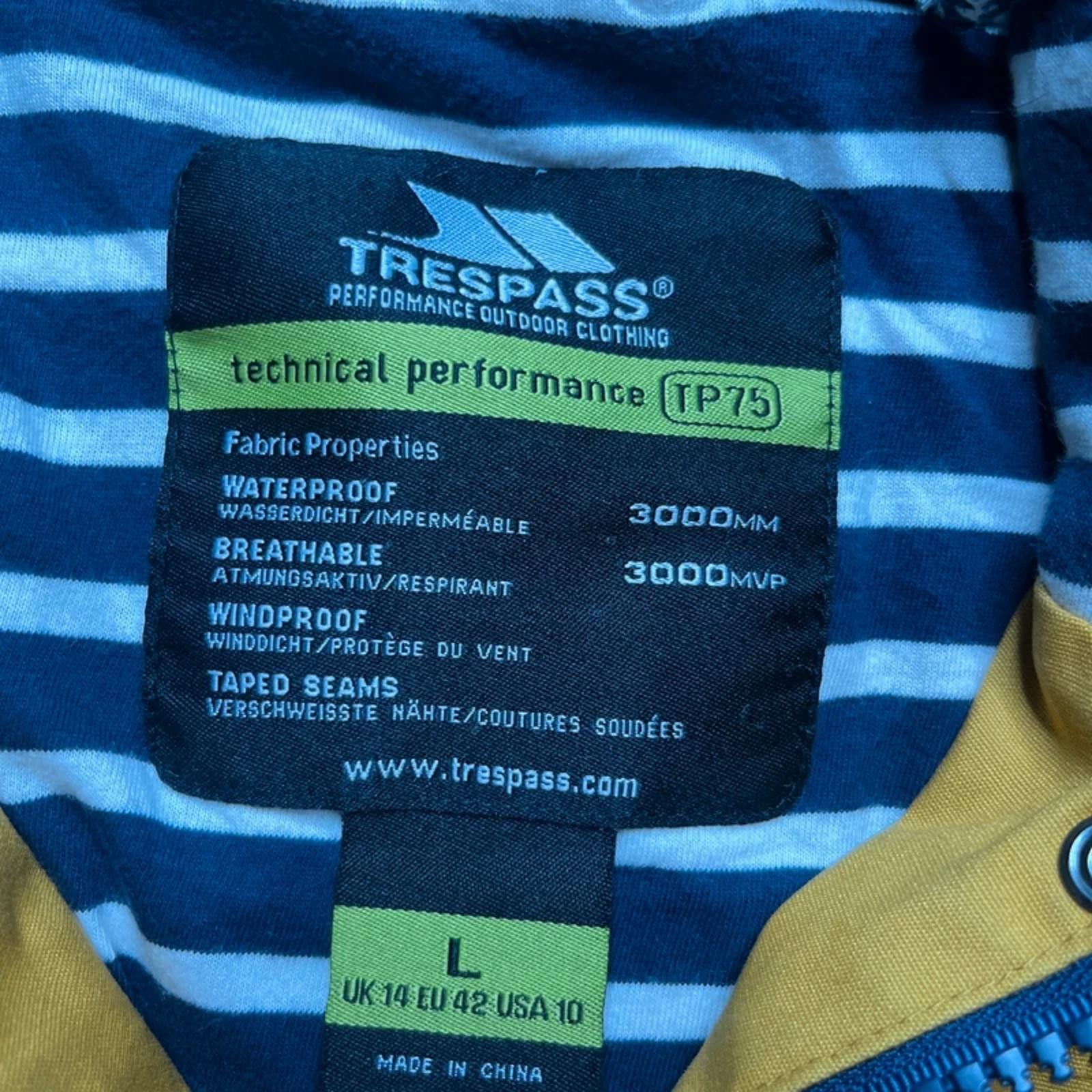 Trespass Women’s Yellow Lightweight Rain Jacket | L image 4