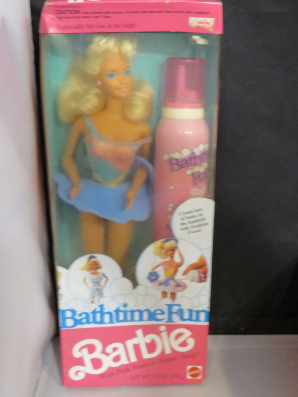 1990 Mattel Bathtime Fun Barbie With Pink Fashion Foam Soap #9601 NRFB