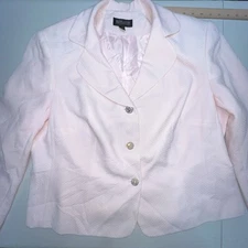 John Meyer Collection Women’s Blazer 18W Pink Career Three Button Long Sleeve