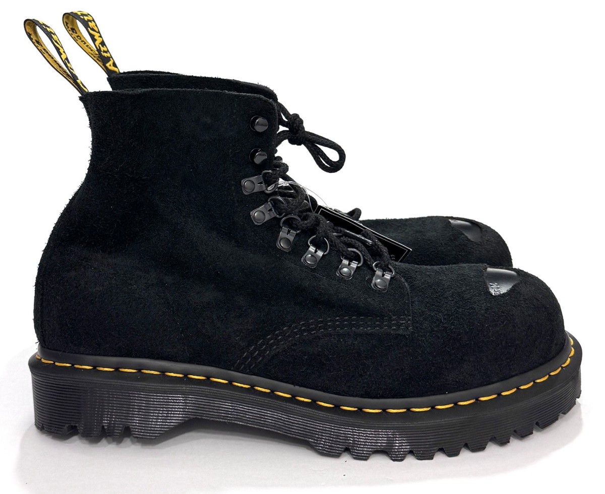 Dr Martens 1460 Pascal St Steel Toe Boots Suede Leather Black Mens