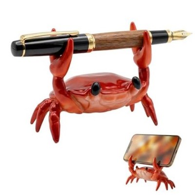 Cute Red Crab Pen Holder & Eyeglass Stand, Funny Phone & Remote Holder for 1