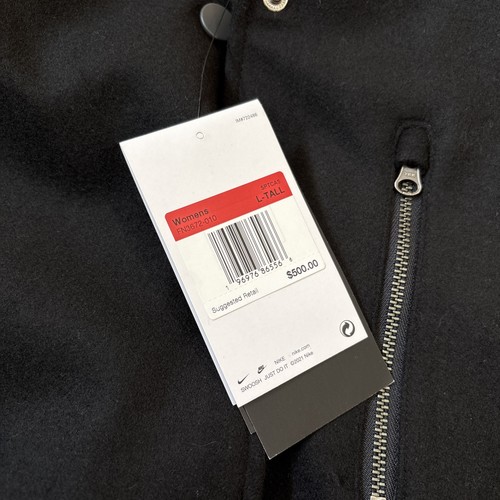 Nike FN3672-010 Women's Sz Large Tall Wool/Leather Destroyer Jacket $500 - Picture 3 of 11