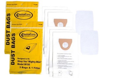 To fit Shop-Vac Mighty Mini 9010600 831SW vacuum bags 2pks of 3 bags