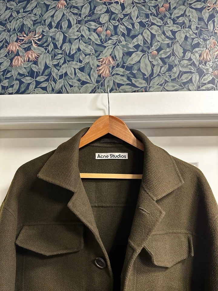 Acne Studios Jacket Men's Green Wool Jacket Men Unisex Size M Top - Image 3 of 4