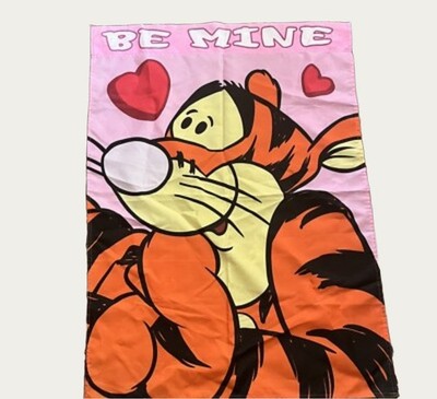 Disney Winnie The Pooh Be Mine TIGGER Pink Decorative Flag 28'' x 40'' New