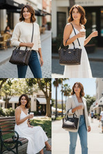 New Coach Mollie Tote 25 Bag Purse In Signature Canvas/Leather C4250 IMAA8