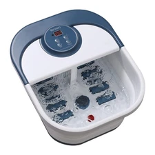 Collapsible Foot Spa Bath Massager with Heat Bubbles 8 Rollers Stress Relief Tub