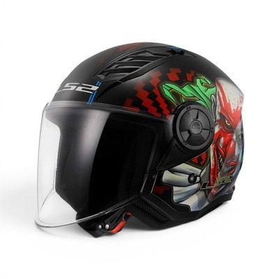 LS2 OF616 Airflow II Jethelm Happy Dreams SMLXL Weiß, Schwarz, Rot, Grün