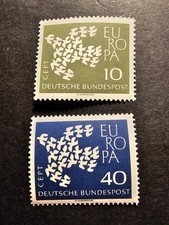 TIMBRE EUROPA CEPT ALLEMAGNE DESSINS N°239/240 NEUF ** LUXE MNH 1961