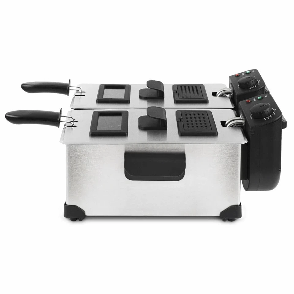 DFX600 Fritteuse aus Edelstahl Doppelbecken 2 unabhängige Thermostate je 3L h... - Bild 4 von 4