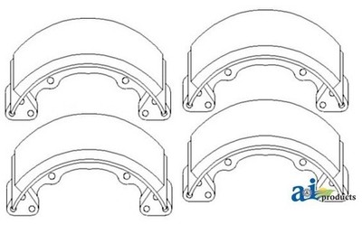 Set/4 new brake shoes for Kubota B20 B2150 B8200 B9200 66385-22390