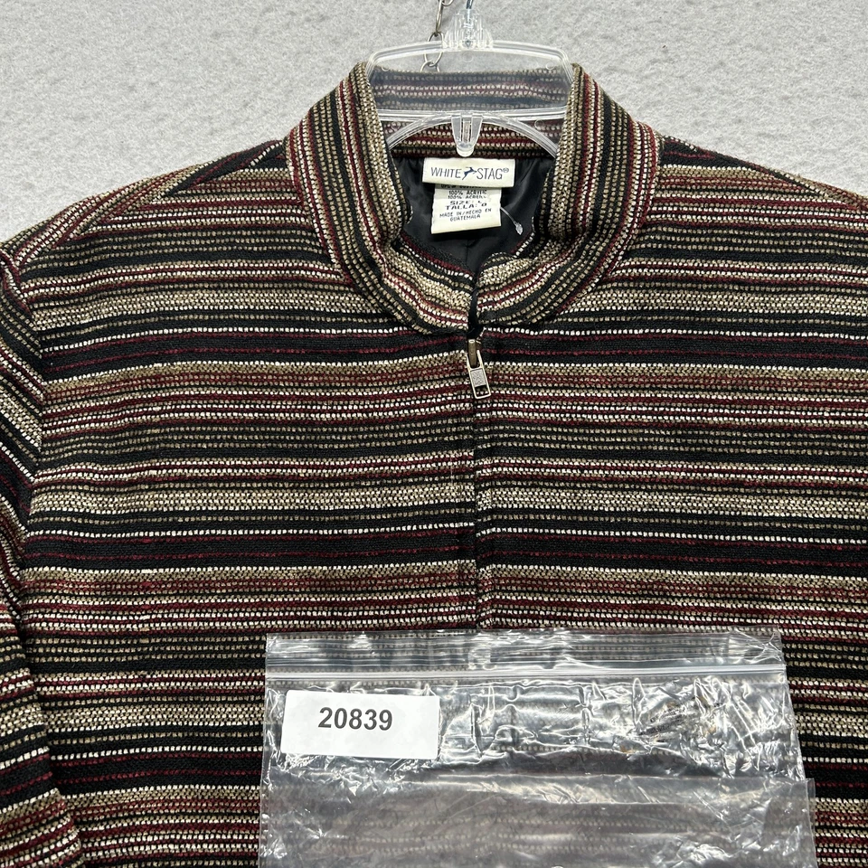 Chaqueta para mujer White Stag talla grande a rayas negra roja beige Foto 2 de 4