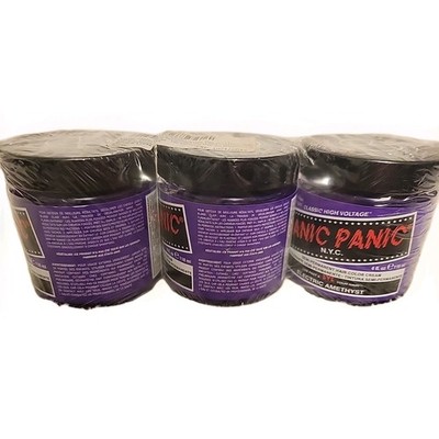 Manic Panic Semi Permanent Hair Color Cream 118mL Ea. 3PK! Electric Amethyst. FS