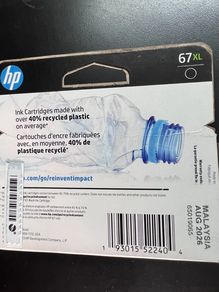 HP 67XL Black Ink Cartridge 3YM57AN High Yield 2404 - Image 2 of 3