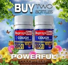 2 PACK BupropiDex Cough suppressant 15 mg of Dextromethorphan - 400 Tablets