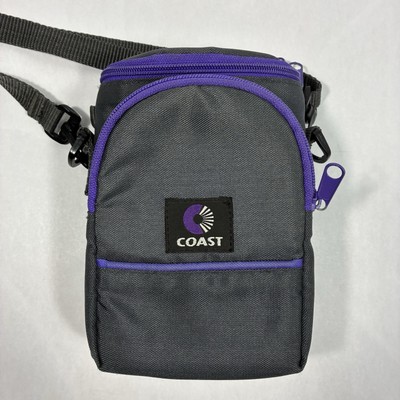Vintage Retro Coast Camera Bag Travel Case Gray Purple Teal w/ Detachable Strap