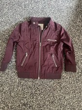 Boys Mini River Island Bomber Jacket 12-18 Months Light Weight Jacket Burgundy