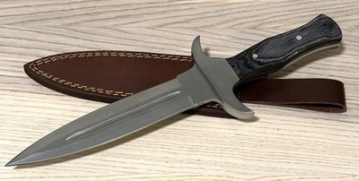 12  Ashwood Dagger Full Tang Double Edge Steel Hilt Wide Sharp Leather Sheath