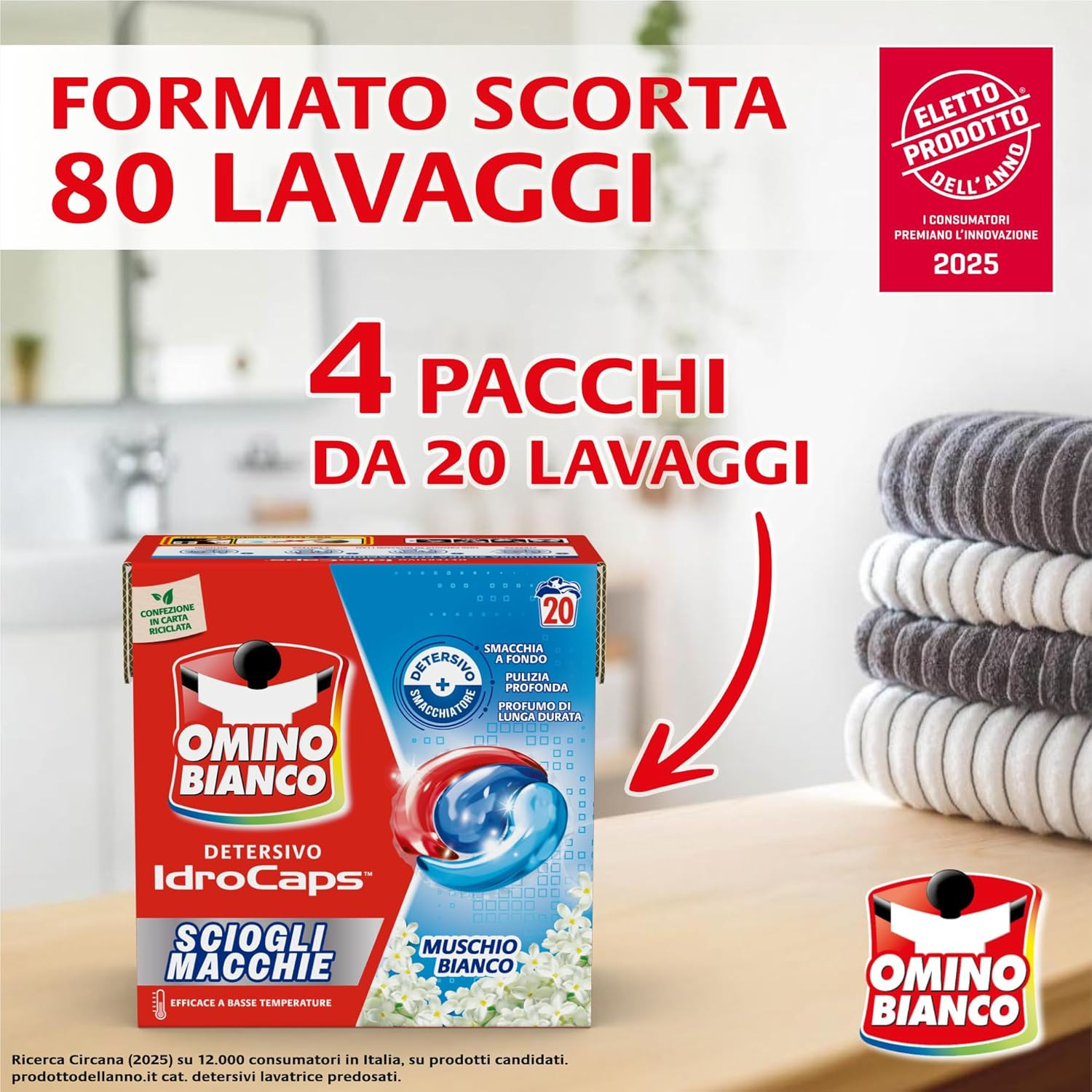 Idrocaps Lavatrice Capsule 80 Lavaggi - Profumo e Pulito Profondo - 2