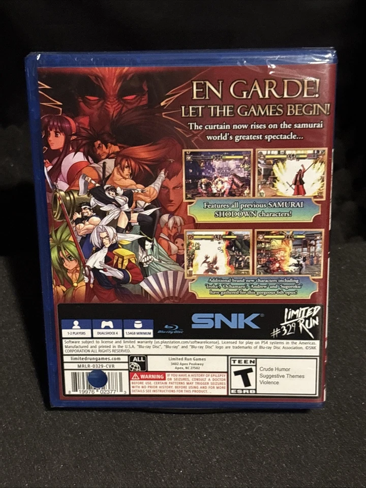 Samurai Showdown VI (PS4) LIMITED RUN #329 New Sealed UPC Punch - Image 2 of 2