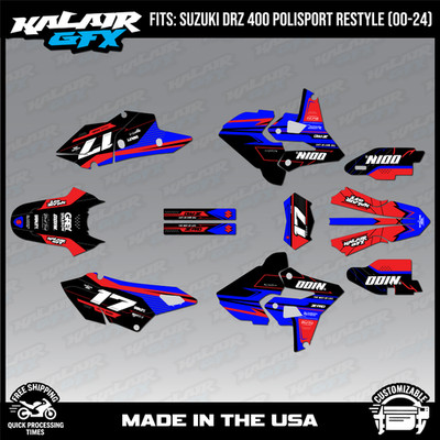 Graphics Kit for Suzuki DRZ400 Polisport Restyle  (2000-2024) Axis - Red Blue