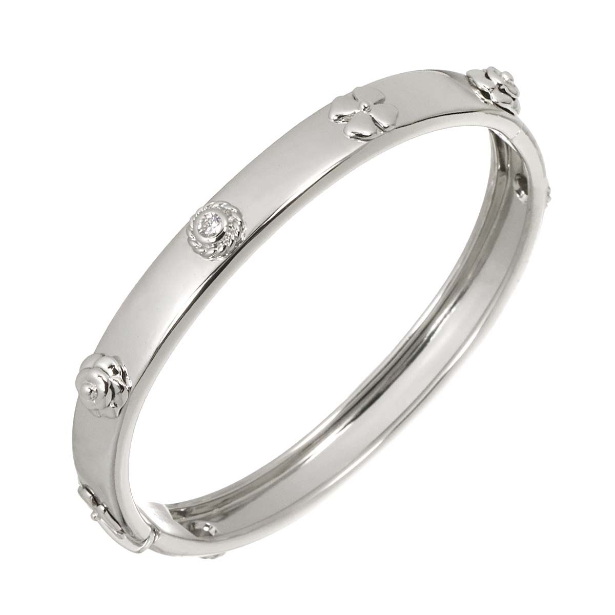 CHANEL Three Symbols Diamond Bracelet 18K White Gold 750 90313388