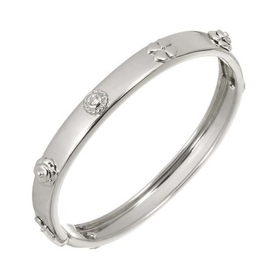 CHANEL Three Symbols Diamond Bracelet 18K White Gold 750 90313388