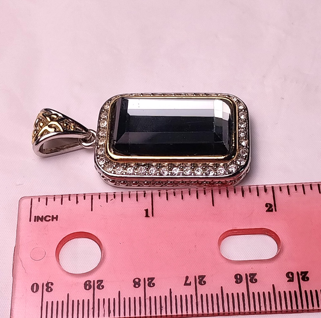 Large Blue Stone Rectangular necklace Pendant ONL… - image 13