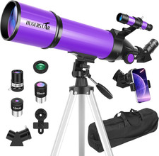 Telescope for Astronomy Beginners, 80Mm Aperture 600Mm Portable Refractor