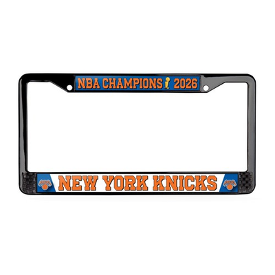 #ad New York Knicks NBA 2026 Champs 3D Domed 2 Hole Black Metal License Plate Frame $25.95