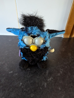 Vintage Original Furby Schildkröte blau schwarz interaktiver elektronischer Tiger getestet 