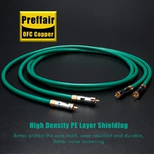 preffair Silver Plated Shielded HiFi RCA Cable Audio Signal Interconnect Cable