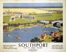 Southport Family Holiday (old rail ad.) fridge magnet