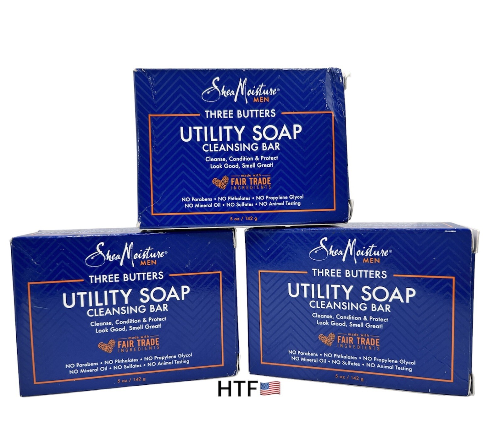 Shea Moisture Utility Soap Men Three Butters 5 Oz Cleansing Bar Lot Of 3 New 