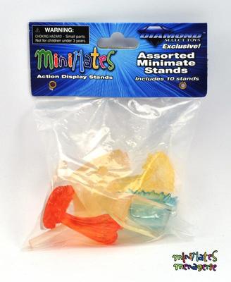 Minimates Display Stands Flame / Flight / Energy Bases - Bag of 10 (Asst # 2)