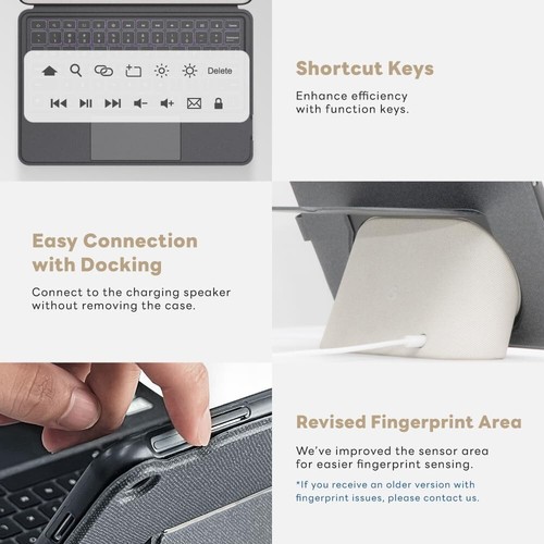 Magnetix Keyboard Case Google Pixel Tablet 11 2023 Detachable Backlit Cover - Picture 3 of 7