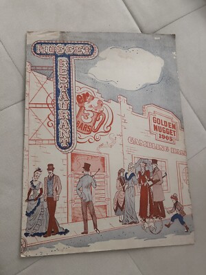 vintage GOLDEN NUGGET Hotel Casino RESTAURANT MENU Las Vegas Nevada. Free Ship