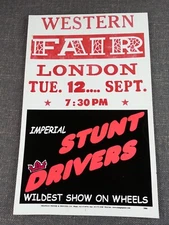 Western Fair London Ontario CAN Cardboard Poster Imperial Stunt Drivers