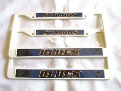 TWO (2) SAINT ST LOUIS BLUES LICENSE PLATE FRAMES #16 - NEW