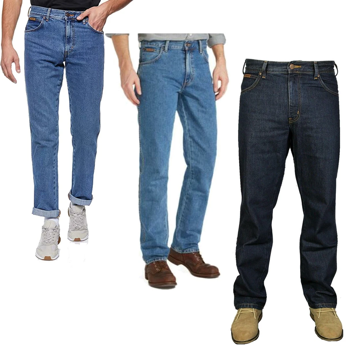 Wrangler Men s Jeans W30 W48 Regular Fit Straight Leg Heavy Durable Work Pants