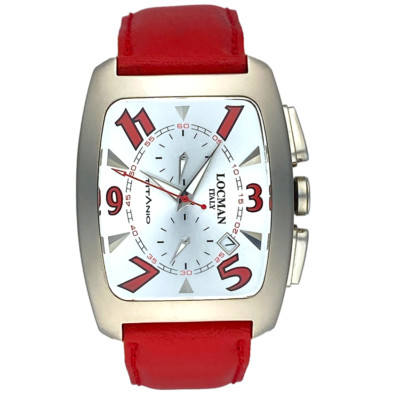 LOCMAN Titanio Chronograph Unisex Quartz Watch W/R 5 ATM REF 484, 37mm x 49mm 