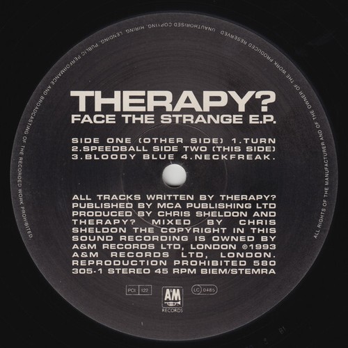 Therapy? Face The Strange E.P. 12", EP 1993 Indie Rock, Punk (VG+ / VG) - Picture 4 of 5