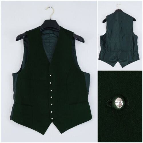 Mens Trachten Waistcoat Medium Size US 40 Vintage Green Tyrol Dress Vest - Afbeelding 1 van 10