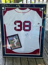 Curt Schilling Signed Boston White Baseball Jersey (FRAMED)
