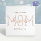 'Mom' Mothers Day Card,  Personalised, For Mom, Floral Card
