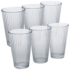 Set of 6 Tall Slim 300ml Highball Glasses Dishwasher Safe Glassware