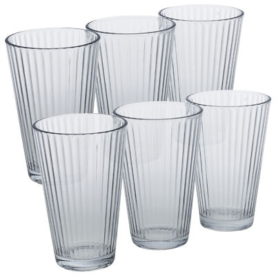 6er Set große schmale 300ml Longdrinkgläser spülmaschinenfest Gläser