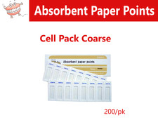 Dental Endo ABSORBENT PAPER Points CELL PACK COARSE, PP200-C, Meta, 200/Pk